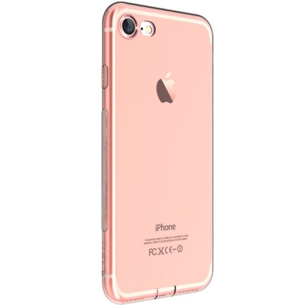 „Devia“ Naked skaidrus dėklas - rožinis + apsauginis ekrano stiklas (iPhone 7 / 8 / SE 2020 / SE 2022)