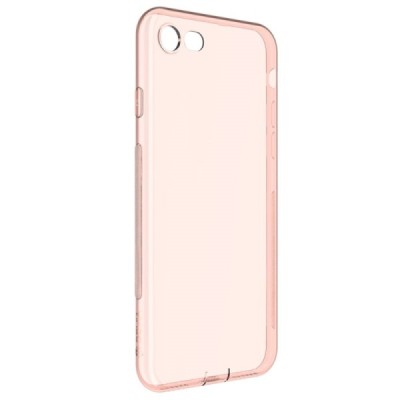Apple iPhone 7 (iPhone 8) „Devia“ Naked Case TPU ploniausias silikoninis skaidrus rožinis permatomas dėklas ir apsauginis ekrano
