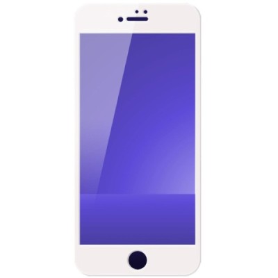 Apple iPhone 7 ir Apple iPhone 8 „4D“ 9H Tempered Glass sustiprintos apsaugos baltas pilnai dengiantis apsauginis ekrano stiklas