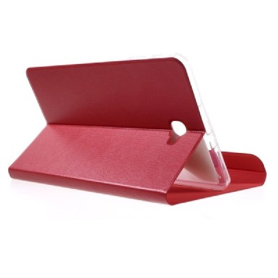 Samsung Galaxy Tab A 10,1 2016 (T580, T585) Smart Case atverčiamas raudonas odinis dėklas - knygutė / Priedai.lt