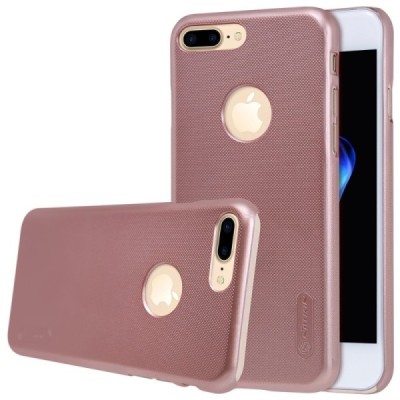 Nillkin Frosted Shield Apple iPhone 7 Plus (iPhone 8 Plus) rožinis plastikinis dėklas + apsauginė ekrano plėvelė / Priedai.lt