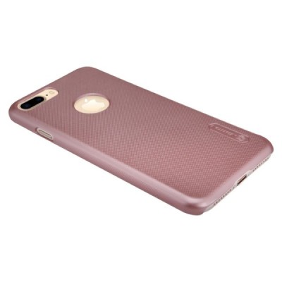 Nillkin Frosted Shield Apple iPhone 7 Plus (iPhone 8 Plus) rožinis plastikinis dėklas + apsauginė ekrano plėvelė / Priedai.lt