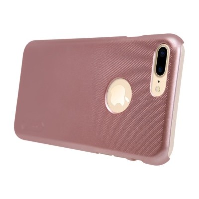 Nillkin Frosted Shield Apple iPhone 7 Plus (iPhone 8 Plus) rožinis plastikinis dėklas + apsauginė ekrano plėvelė / Priedai.lt