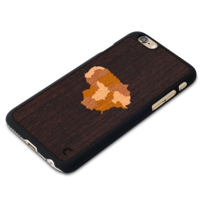 Apple iPhone 7 (iPhone 8) „Crafted Cover“ Lietuva natūralaus medžio dėklas (tamsus medis) / Priedai.lt