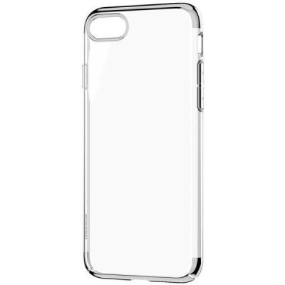 Apple iPhone 7 (iPhone 8) Baseus Glitter plastikinis skaidrus permatomas sidabrinis dėklas / Priedai.lt
