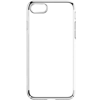 Apple iPhone 7 (iPhone 8) Baseus Glitter plastikinis skaidrus permatomas sidabrinis dėklas / Priedai.lt