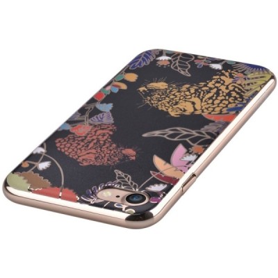 Apple iPhone 7 (iPhone 8) „Devia“ Tiger juodas elegantiškas plastikinis dėklas auksiniais apvadais  / Priedai.lt