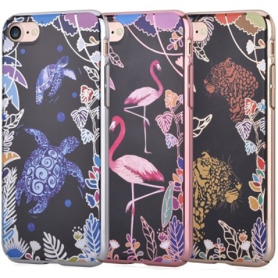 Apple iPhone 7 (iPhone 8) „Devia“ Tiger juodas elegantiškas plastikinis dėklas auksiniais apvadais  / Priedai.lt