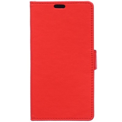 HTC Desire 520 atverčiamas raudonas odinis dėklas - piniginė / Priedai.lt