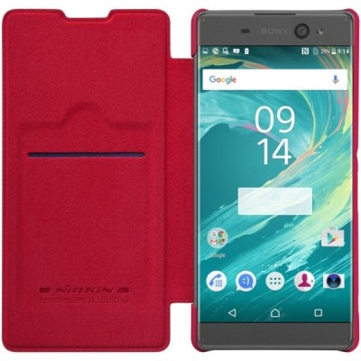 Prabangus „Nillkin“ Qin serijos raudonas odinis atverčiamas Sony Xperia XA Ultra (F3212, F3216) dėklas / Priedai.lt
