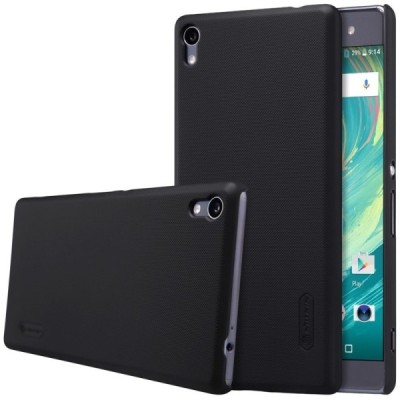 Nillkin Frosted Shield Sony Xperia XA Ultra (F3212, F3216) juodas plastikinis dėklas + apsauginė ekrano plėvelė / Priedai.lt