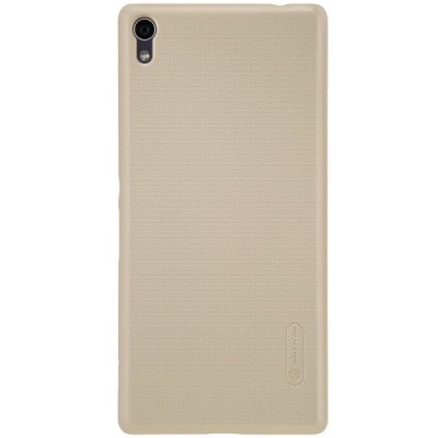 Nillkin Frosted Shield Sony Xperia XA Ultra (F3212, F3216) auksinis plastikinis dėklas + apsauginė ekrano plėvelė / Priedai.lt