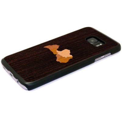 Samsung Galaxy S7 (G930) „Crafted Cover“ Latvija natūralaus medžio dėklas (tamsus medis) / Priedai.lt