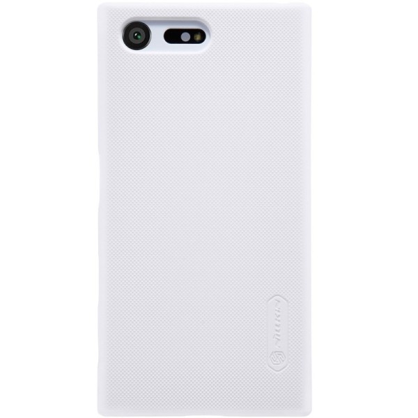 „Nillkin“ Frosted Shield dėklas - baltas + apsauginė ekrano plėvelė (Xperia X Compact)