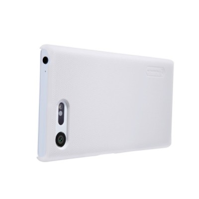 Nillkin Frosted Shield Sony Xperia X Compact (F5321) baltas plastikinis dėklas + apsauginė ekrano plėvelė / Priedai.lt