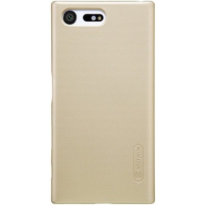 Nillkin Frosted Shield Sony Xperia X Compact (F5321) auksinis plastikinis dėklas + apsauginė ekrano plėvelė / Priedai.lt