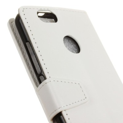 Huawei Nova atverčiamas baltas odinis dėklas, knygutė - piniginė / Priedai.lt