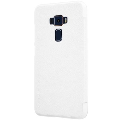 Prabangus „Nillkin“ Qin serijos baltas odinis atverčiamas Asus Zenfone 3 5.5 (ZE552KL) dėklas - knygutė / Priedai.lt