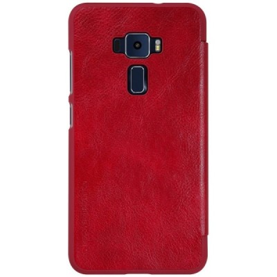 Prabangus „Nillkin“ Qin serijos raudonas odinis atverčiamas Asus Zenfone 3 5.5 (ZE552KL) dėklas - knygutė / Priedai.lt