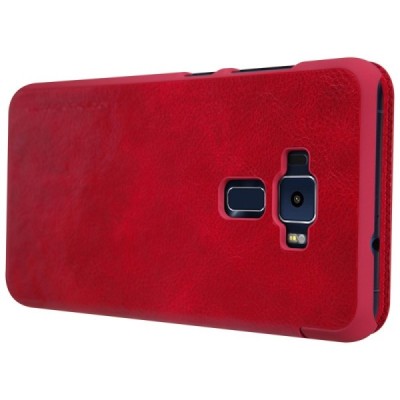 Prabangus „Nillkin“ Qin serijos raudonas odinis atverčiamas Asus Zenfone 3 5.5 (ZE552KL) dėklas - knygutė / Priedai.lt