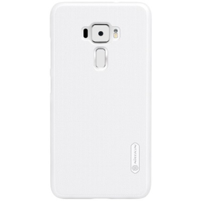 Asus Zenfone 3 5.5 (ZE552KL) Nillkin Frosted Shield baltas plastikinis dėklas + apsauginė ekrano plėvelė / Priedai.lt