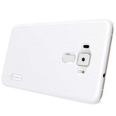 Asus Zenfone 3 5.5 (ZE552KL) Nillkin Frosted Shield baltas plastikinis dėklas + apsauginė ekrano plėvelė / Priedai.lt