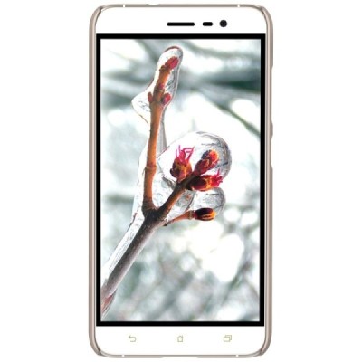 Asus Zenfone 3 5.5 (ZE552KL) Nillkin Frosted Shield auksinis plastikinis dėklas + apsauginė ekrano plėvelė / Priedai.lt