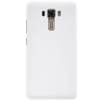 Asus Zenfone 3 Laser (ZC551KL) Nillkin Frosted Shield baltas plastikinis dėklas + apsauginė ekrano plėvelė / Priedai.lt