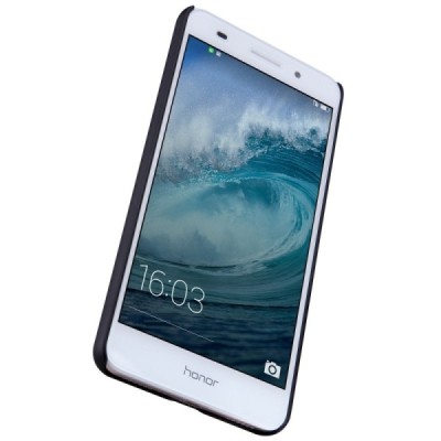 Nillkin Frosted Shield Huawei Y6 II 2 juodas plastikinis dėklas + apsauginė ekrano plėvelė / Priedai.lt