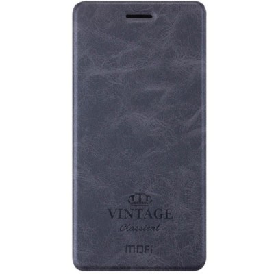 „Mofi“ Vintage serijos Asus Zenfone 3 5.5 (ZE552KL) juodas odinis atverčiamas dėklas / Priedai.lt