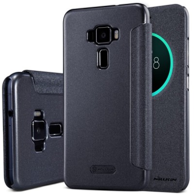 Asus Zenfone 3 5.2 (ZE520KL) pilkas odinis atverčiamas Nillkin Sparkle dėklas / Priedai.lt