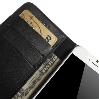 Apple iPhone 6 (6s) atverčiamas juodas odinis retro dėklas - piniginė / Priedai.lt