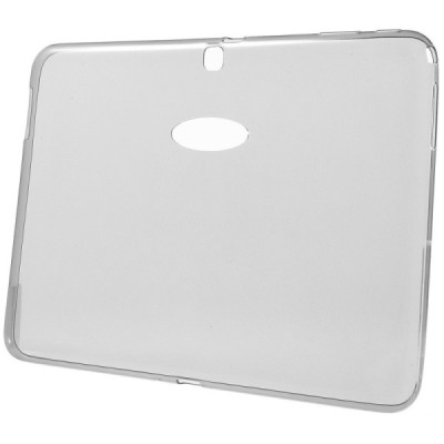 Samsung Galaxy Tab 4 10.1 (T535, T530) skaidrus (permatomas) kieto silikono TPU ploniausias pasaulyje pilkas dėklas / Priedai.lt