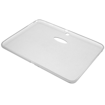 Samsung Galaxy Tab 4 10.1 (T535, T530) skaidrus (permatomas) kieto silikono TPU ploniausias pasaulyje pilkas dėklas / Priedai.lt