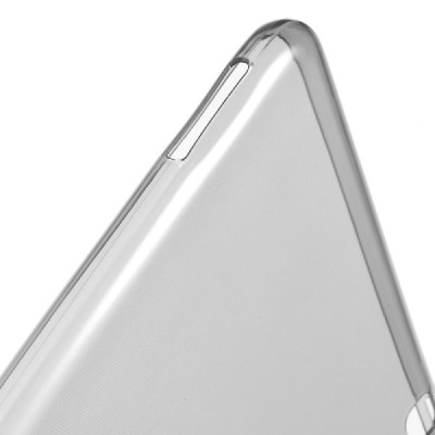 Samsung Galaxy Tab 4 10.1 (T535, T530) skaidrus (permatomas) kieto silikono TPU ploniausias pasaulyje pilkas dėklas / Priedai.lt