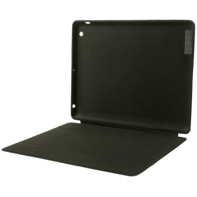 Apple iPad 2 / 3 / 4 klasikinis atverčiamas juodas odinis dėklas / Priedai.lt