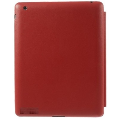 Apple iPad 2 / 3 / 4 klasikinis atverčiamas raudonas odinis dėklas / Priedai.lt