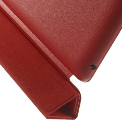 Apple iPad 2 / 3 / 4 klasikinis atverčiamas raudonas odinis dėklas / Priedai.lt