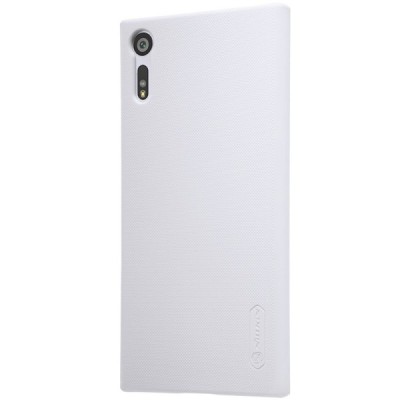 Nillkin Frosted Shield Sony Xperia XZ (Xperia XZs) baltas plastikinis dėklas + apsauginė ekrano plėvelė / Priedai.lt