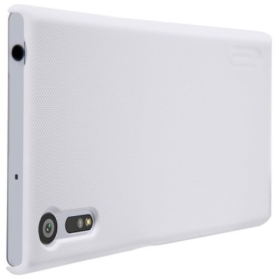 Nillkin Frosted Shield Sony Xperia XZ (Xperia XZs) baltas plastikinis dėklas + apsauginė ekrano plėvelė / Priedai.lt