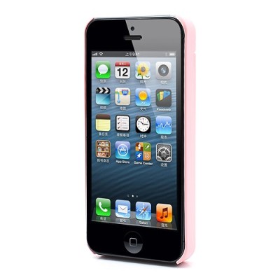Rožinis „ONE%+“ plastikinis Apple iPhone SE (5, 5s) dėklas (dėkliukas) su integruotu veidrodžiu / Priedai.lt
