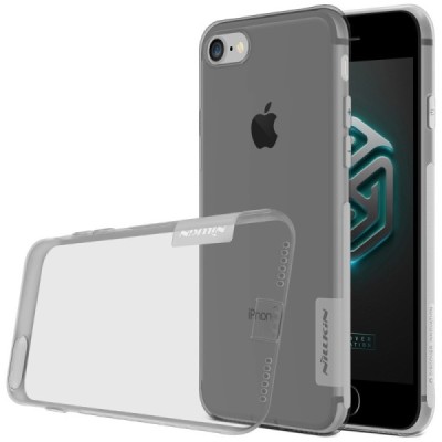 Apple iPhone 7 (iPhone 8) Nillkin Nature plonas skaidrus (permatomas) silikoninis TPU pilkas dėklas / Priedai.lt