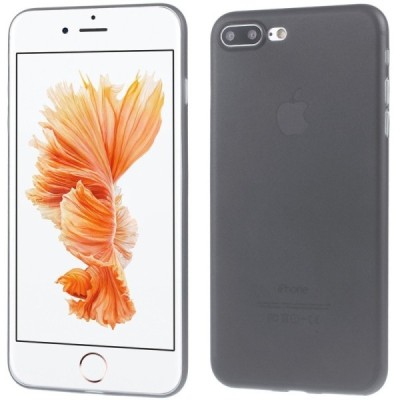 Ploniausias pasaulyje plastikinis skaidrus Apple iPhone 7 Plus (iPhone 8 Plus) juodas dėklas - nugarėlė / Priedai.lt