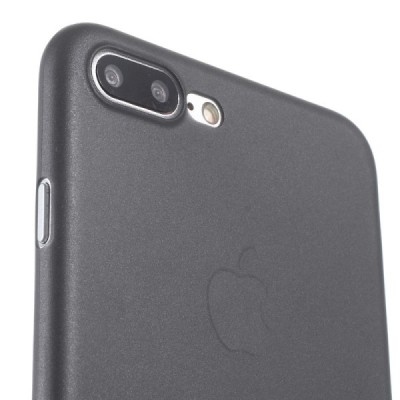Ploniausias pasaulyje plastikinis skaidrus Apple iPhone 7 Plus (iPhone 8 Plus) juodas dėklas - nugarėlė / Priedai.lt