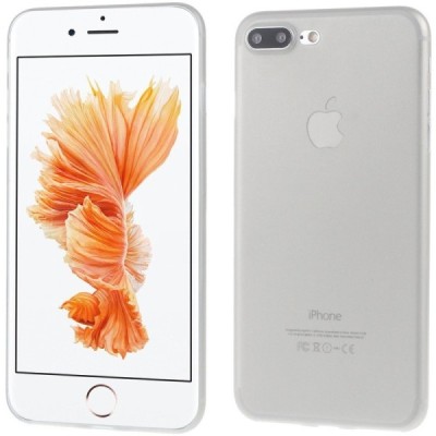 Ploniausias pasaulyje plastikinis skaidrus Apple iPhone 7 Plus (iPhone 8 Plus) pilkas dėklas - nugarėlė / Priedai.lt
