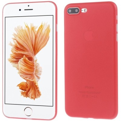Ploniausias pasaulyje plastikinis skaidrus Apple iPhone 7 Plus (iPhone 8 Plus) raudonas dėklas - nugarėlė / Priedai.lt