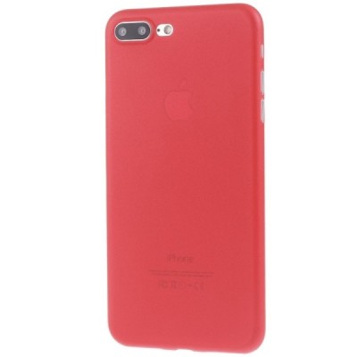 Ploniausias pasaulyje plastikinis skaidrus Apple iPhone 7 Plus (iPhone 8 Plus) raudonas dėklas - nugarėlė / Priedai.lt