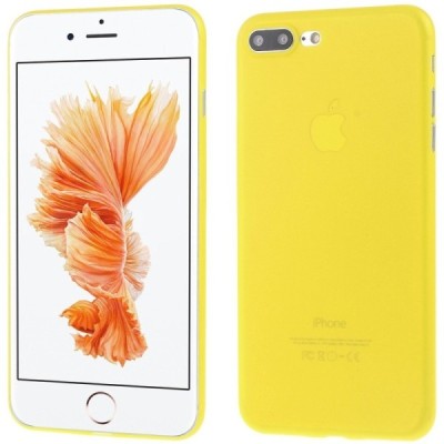 Ploniausias pasaulyje plastikinis skaidrus Apple iPhone 7 Plus (iPhone 8 Plus) geltonas dėklas - nugarėlė / Priedai.lt