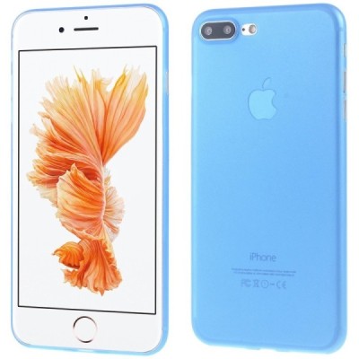 Ploniausias pasaulyje plastikinis skaidrus Apple iPhone 7 Plus (iPhone 8 Plus) mėlynas dėklas - nugarėlė / Priedai.lt