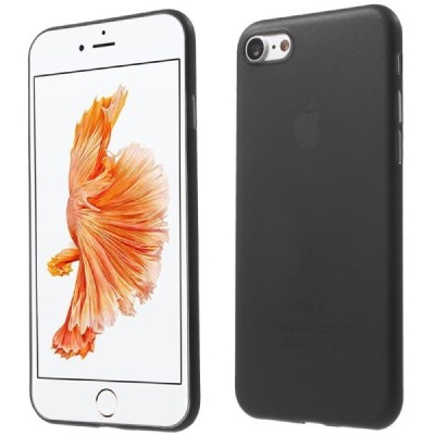 Ploniausias pasaulyje plastikinis skaidrus Apple iPhone 7 (iPhone 8) juodas dėklas - nugarėlė / Priedai.lt